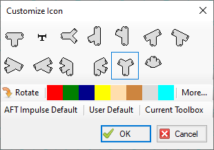 The Customize Icon window for a bend.